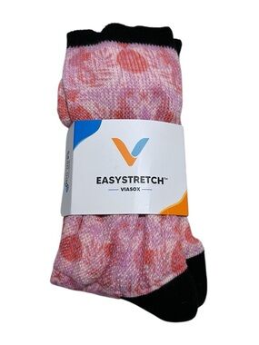 VIASOX Easystretch Seahorse Pink Pattern Stretch Socks Size L/XL